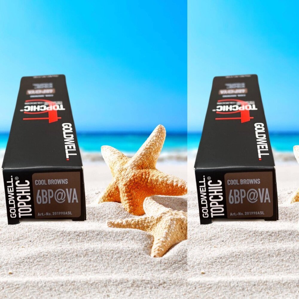 Goldwell Topchic Permanent Hair Color 6BP@VA Cool Brown 2.1 Oz (60 ml) - 2 units